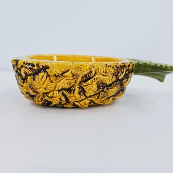 Pineapple Studio Pottery Artist Signed LL Vintage 1983 Yellow Green Brown Bowl - Picture 5 of 12